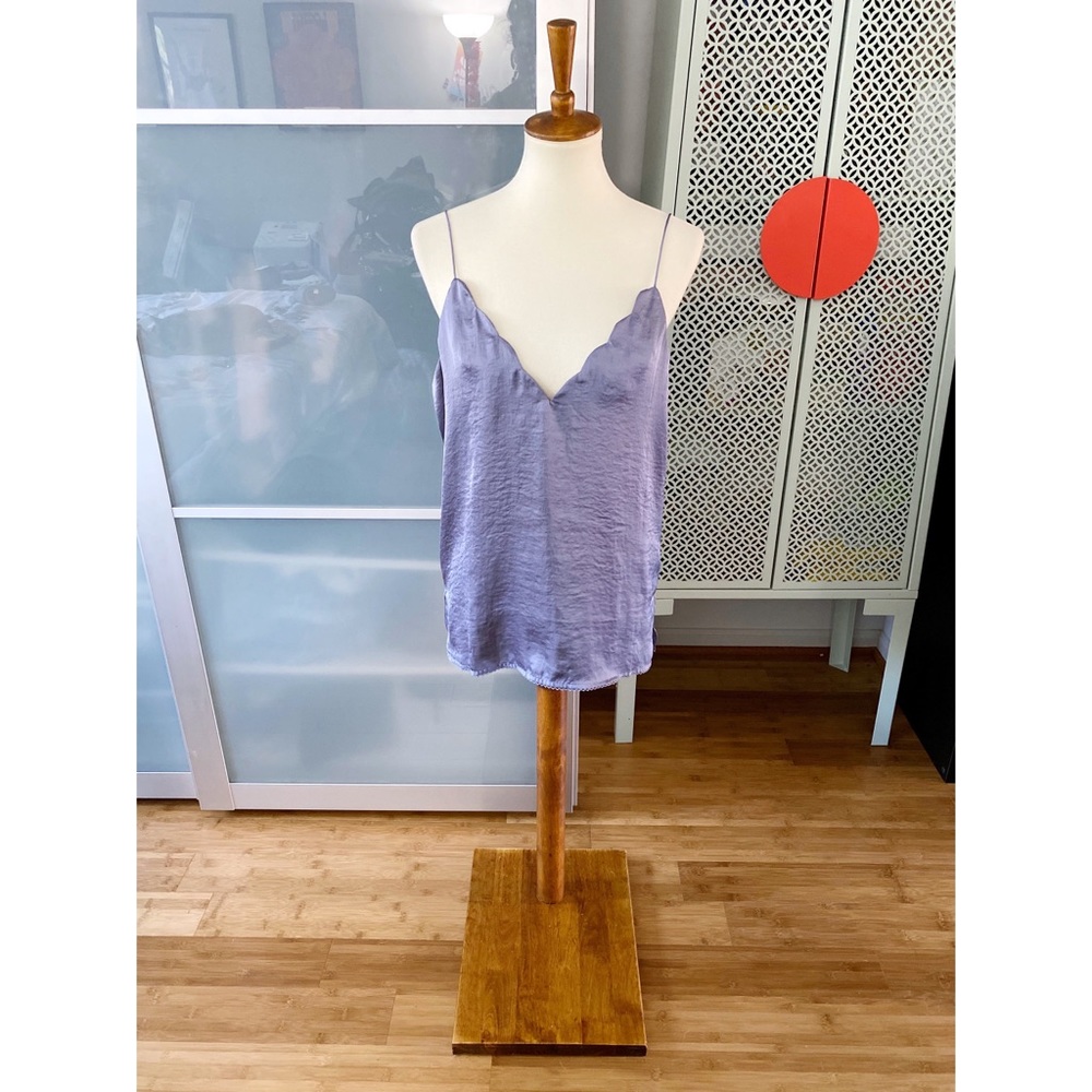 NWT Intimately Free People Scallop Trim Satin Cami in Moonlight